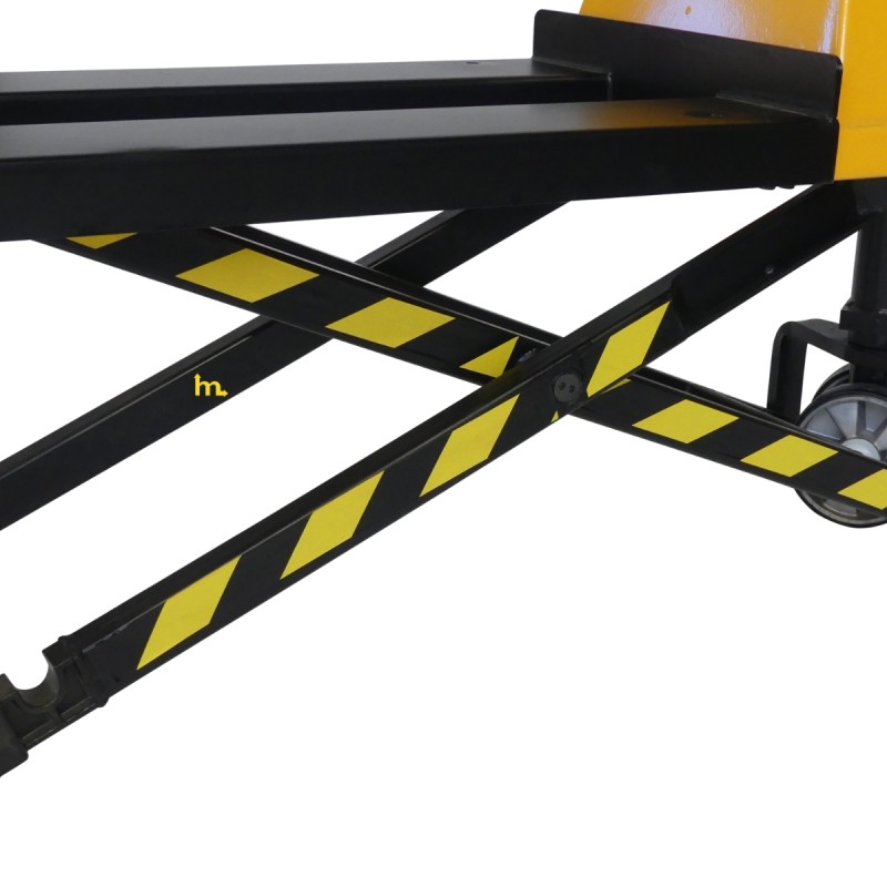 Vista de tijera de la transpaleta manual pesadora elevadora monocilíndrica 1500 kg