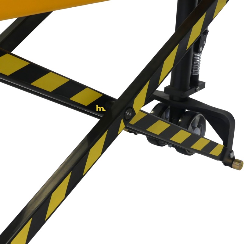 Vista de tijeras de la tVista general de la transpaleta elevadora manual monocilíndrica 1000 kg - Horquillas largas 1500 mm