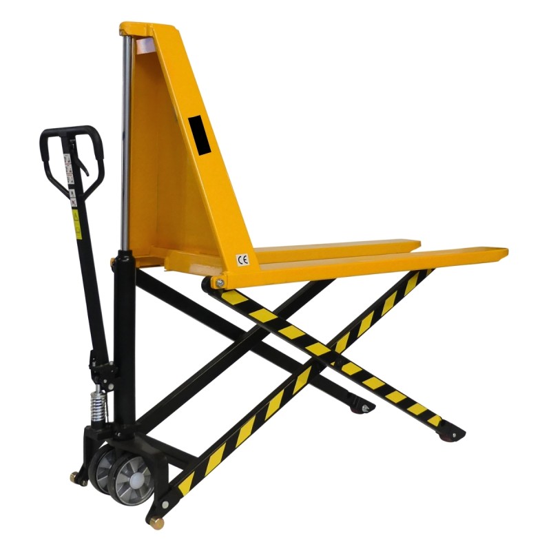 Vista general de la transpaleta elevadora manual monocilíndrica 1000 kg - Horquillas anchas y largas 1500 x 680 mm