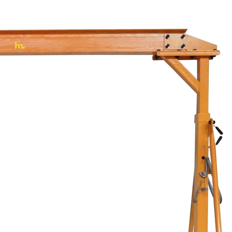 Zoom a la parte superior del Pórtico grúa móvil Capacidad 500 kg