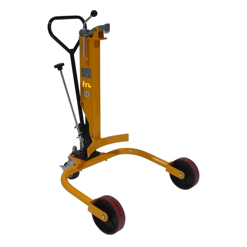 Elevador de barriles hidráulico 250 kg vista diagonal vacio