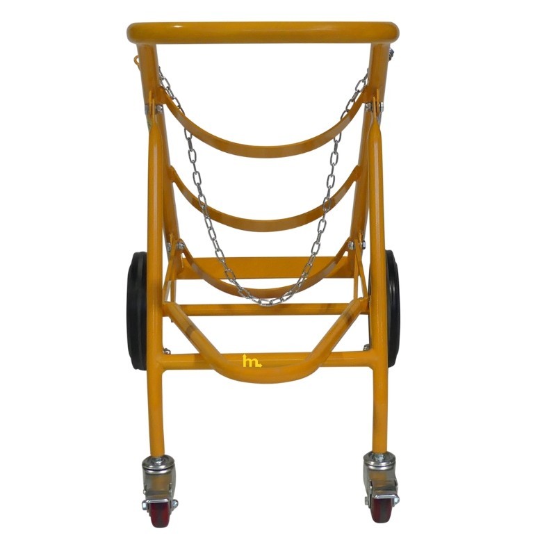 Vista trasera de la carretilla para bidones - 280 kg