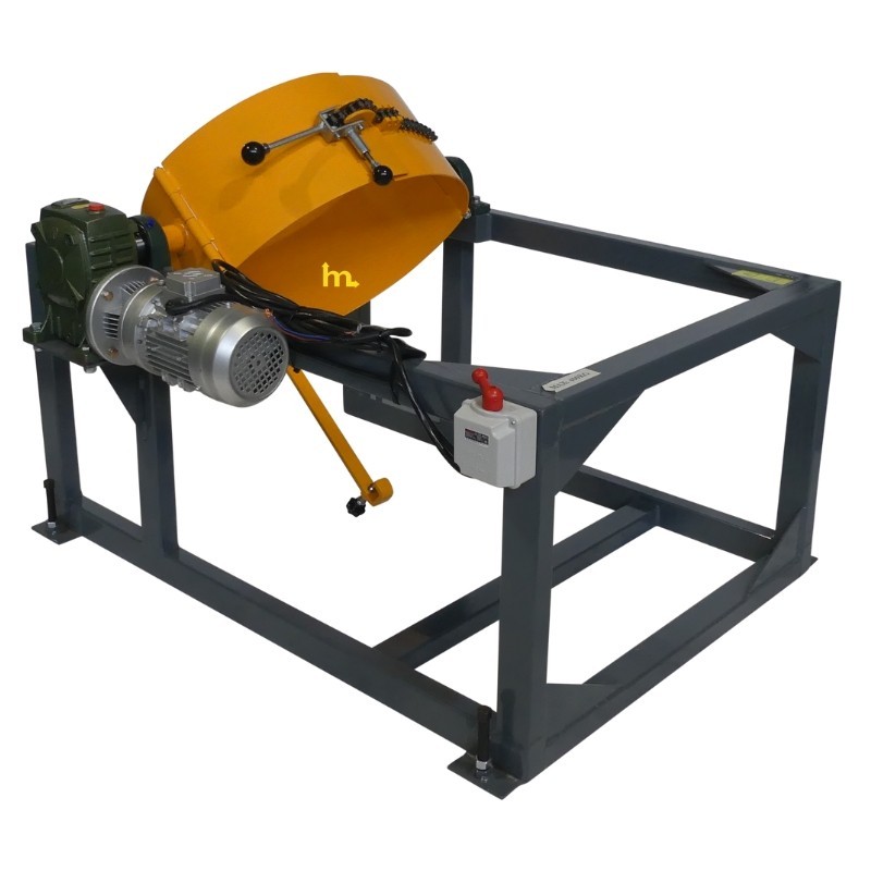 Vista de la estructura del mezclador basculante para bidones - 400 kg