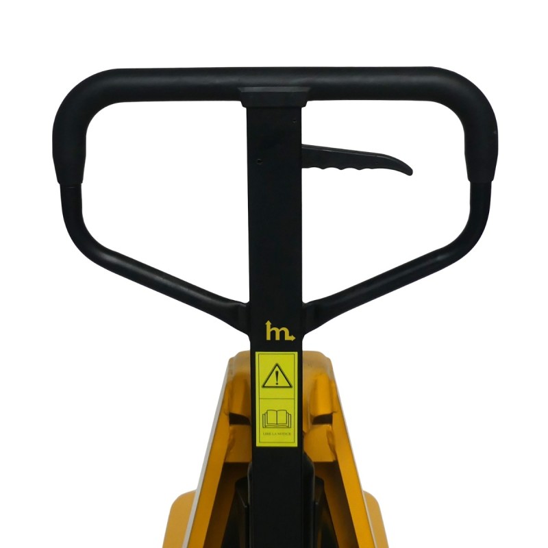 Vista del timon de la transpaleta elevadora semieléctrica 1000 kg - Horquillas largas 1500 mm